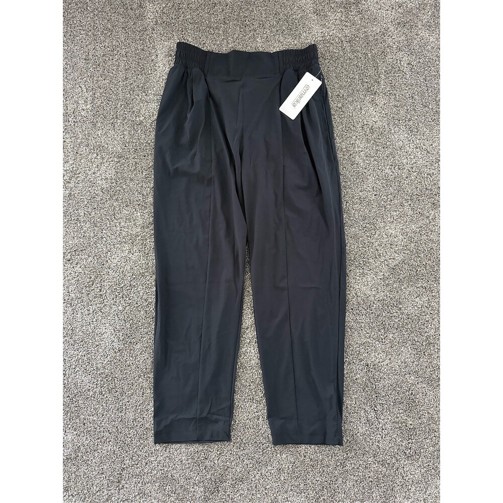 Marika Jogger Pants Womens Size L Black Athletic Elastic Waist Zip Pocket
